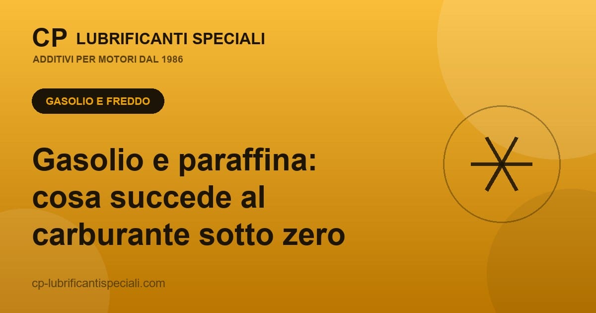 Gasolio e paraffina: cosa succede al carburante sotto zero